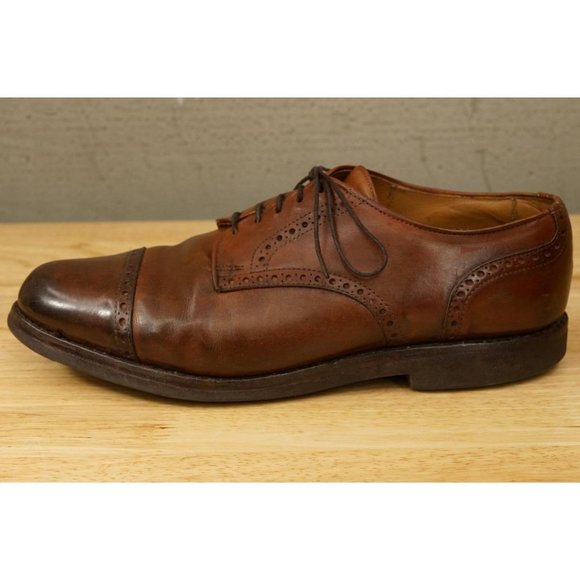 Allen Edmonds Brown Leather Brogue Derby Oxford Cap Toe Mens Dress Shoes 9.5 D main image 12